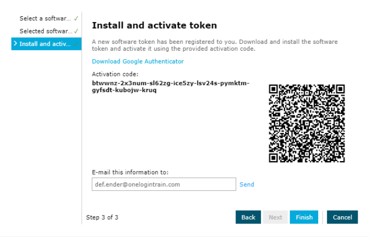 QR code for scanning registering multi factor authentication